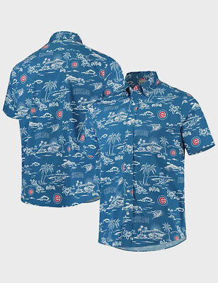 #ad Chicago Cubs Hawaiian Shirt Blue Color Tropical Aloha Shirt For Summer Outfit