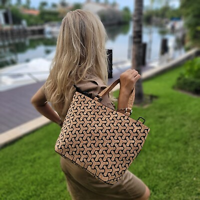 #ad Cork Shoulder Bag Tote women handbags purse geometric Eco friendly gift vegan