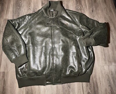 #ad Sean John Jacket Mens 6x Green Zip Up Vintage Jacket Heavy Duty