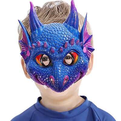 #ad Kid Dragon Latex 3D Mask Halloween Cosplay Party Fancy Dress Costume Accessory