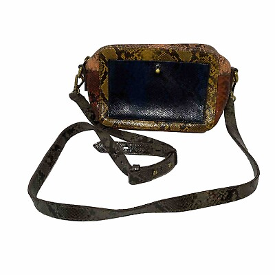 #ad Madewell Crossbody Transport Camera Bag Snakeskin Embossed Adjustable Boho