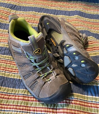 #ad KEEN Women Size 7 Hiking Brown Green Low Top Trail Sneaker Voyager Leather
