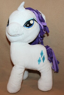 #ad My Little Pony White Unicorn w Blue Diamonds Hasbro Plush 12quot;