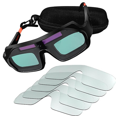 #ad Solar Welding Glasses Automatic Darkening Welder Helmet Anti Glare Eyes Goggles