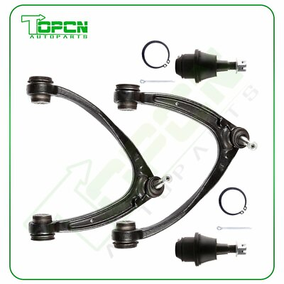 #ad Fits 07 15 Chvey Silverado 1500 Front 2x Upper Control Arms 2x Lower Ball Joints