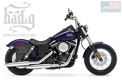 #ad Harley DYNA RIGHT Side BLACK SOLO BAG Saddlebag DR032 BADamp;G CustomS