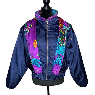 #ad Obermeyer Purple 80s Vintage Stardust Ski Parka Winter Snow Jacket Women’s 10