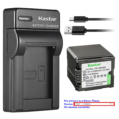 #ad Kastar Battery Slim Charger for OEM Genuine Panasonic VWVBG260 VW VBG260 K DEA38