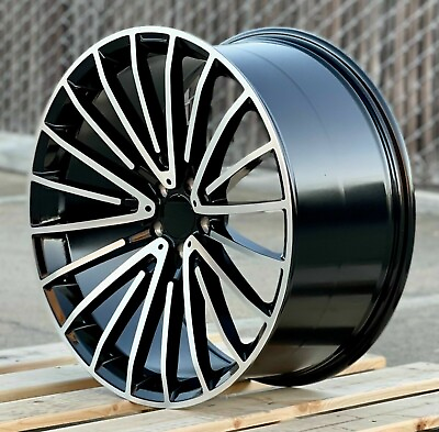 #ad ONE SINGLE SPARE 22quot; Wheel Fit Mercedes 22x10.5 5x112 Machined Face with Black