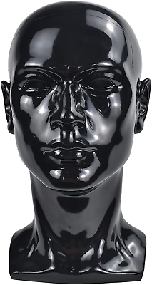 #ad PVC Mannequin Head Black Male Manikin Dummy Stand Model Display Hat