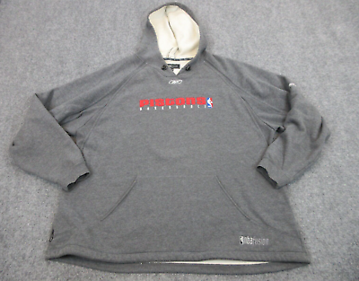 #ad Detroit Pistons Sweater Mens 2XL XXL Gray Hoodie NBA Basketball Reebok
