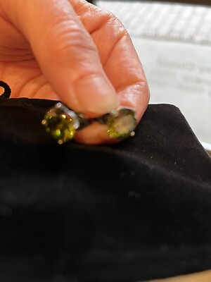 #ad Bottega Veneta Mossy Green Crystal Earrings