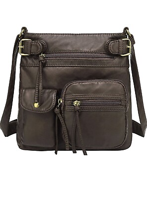 #ad Crossbody Bags for Women Purse and Handbag Multi Pocket Shoulder Bag Leather