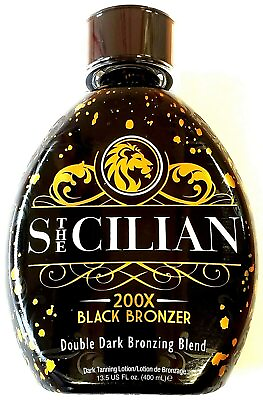 #ad 2024 The Sicilian 200x Double Dark Black Bronzer Tanning Lotion Indoor Outdoor