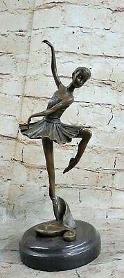 #ad Signed Original Bronze Metal Modern Ballerina Dancer Sculpture Statue Figure
