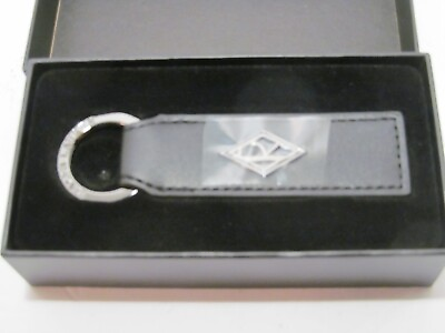 #ad Ralph Lauren RALPH#x27;S CLUB Black Leather Diamond Club Strap Keychain Key Ring NIB