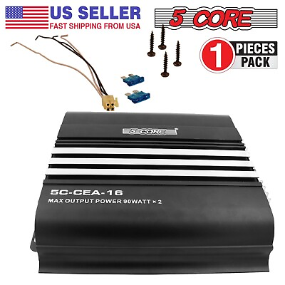 #ad 5Core Stereo Car Truck Audio Power Amplifier 2 Dual Channel Mic Input 1800W PMPO