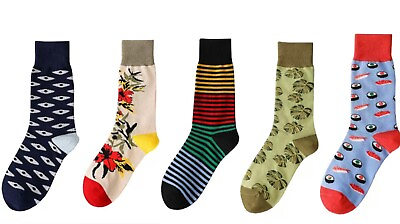 #ad New Unisex 5 Pairs Retro Vintage Style Socks Gift Idea One Size Fits 5 9