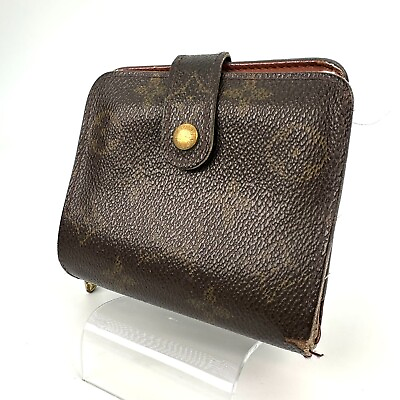 #ad Louis Vuittons Bifold Wallet compact zip wallet Monogram Brown Authentic