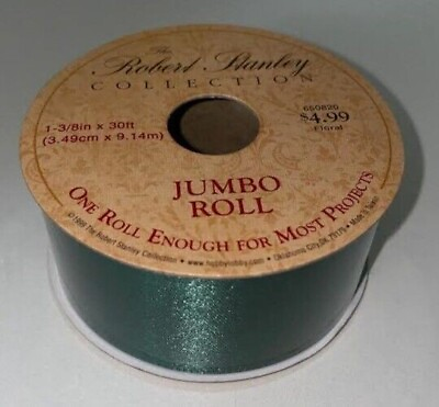 #ad New the Robert Stanley collection ribbon quot;650820quot; Emerald Green 1 3 8in x 30ft