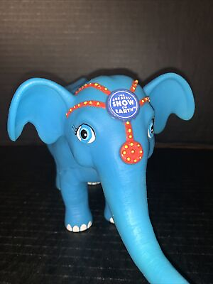 #ad Greatest Show On Earth Ringling Brothers Rubber Circus Elephant Toy Rare Blue