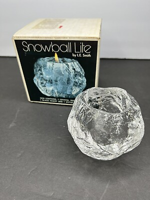 #ad Le Smith Snowball Ice Candle Votive tea light holder Marked