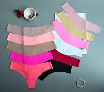 #ad 6 Pack Sexy Women’s Daily Thongs Cool Seamless Panties Bikini Underwear Lingerie