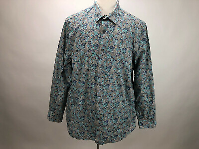#ad Perry Ellis 2XL XXXL Long Sleeve Button Front Multicolor Casual Mens Shirts