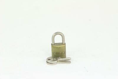 #ad Gucci Brass Logo Padlock and Key Cadena Lock Set Bag Charm 1025g24