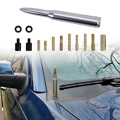 #ad SILVER ANTENNA 50 CAL CALIBER for TRUCK DODGE RAM 1500 FORD F150 RAPTOR BRONCO