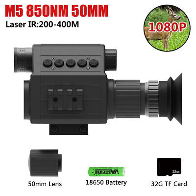 #ad Hunting Laser IR 850nm Night Vision Sight Video Camera Crosshair Scope 50mm Lens