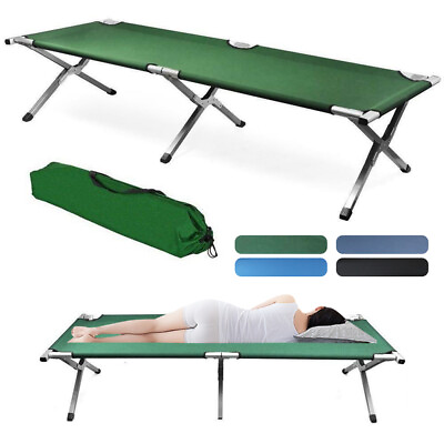 #ad Portable Folding Camping Bed Military Sleeping Hiking Camping Travel Cot Outdoor