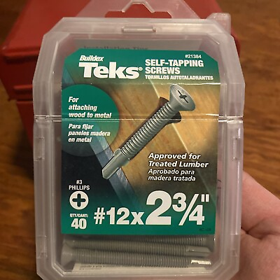 #ad Teks 21348 #12x2 3 4 Self Tapping Wood to Metal Screws. Quantity: 36