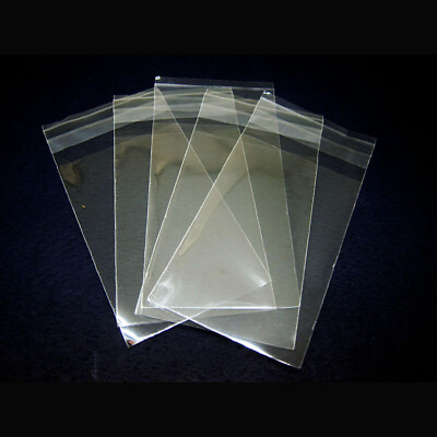 #ad 100pcs Clear Self Adhesive Resealable Poly Cellophane Bags 4 Different Sizes