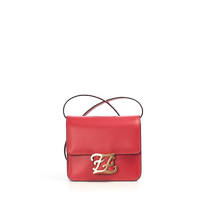 #ad FENDI 1980$ Karligraphy Small Red Leather Bag with FF Buckle