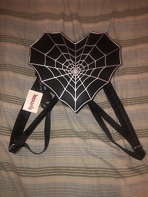 #ad Mad Engine Halloween Spiderweb Heart Small Backpack Purse Brand New With Tag