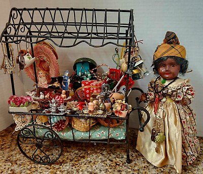 #ad Antique Black SFBJ Unis France Peddler Doll