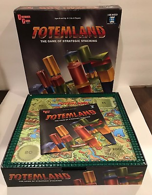 #ad TOTEMLAND Board Game by University Games 2008 Wood Stacking Strategy