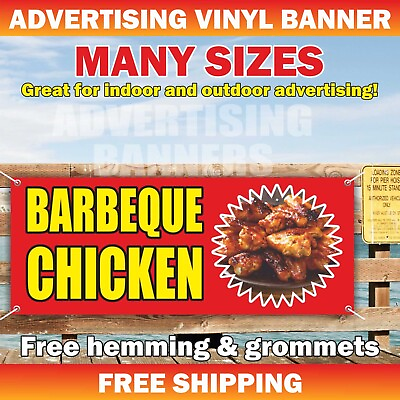 #ad BARBEQUE CHICKEN Advertising Banner Vinyl Mesh Sign legs bbq nuggets grill wings