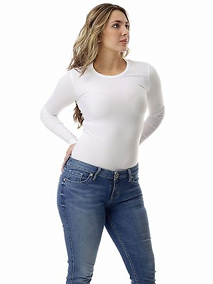 #ad WOMEN#x27;S COMPRESSION LONG SLEEVE SHIRT MICROFIBER TOP QUALITY MADE IN THE USA