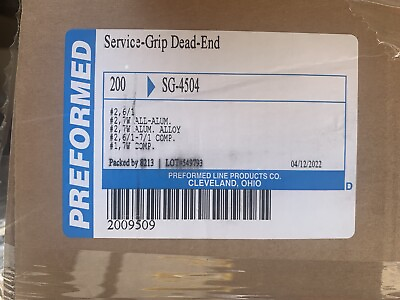 #ad NEW Preformed SG 4504 Service Grip Dead End 200 PC LOT