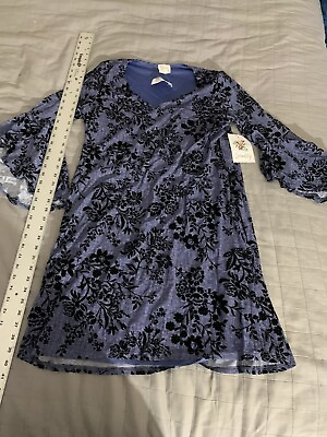 #ad Womens Purple Black Floral Print Dress Siren Lilly Size Large NWT