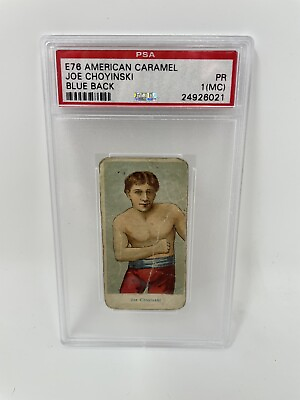 #ad 1910 E76 American Caramel Company Boxer Blue Back Joe Choyinski PSA 1