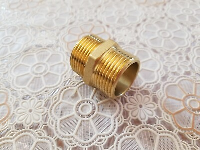 #ad Brass Pipe Fitting Nipple 3 4quot; x 3 4quot; NPT Threaded Male Adapter Free Shipping