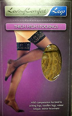 #ad Loving Comfort Thigh High Sheer Medical Compression 15 20 20 30mmHg STAY UP BAND