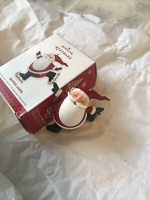 #ad Hallmark Keepsake Limited Edition 2013 Christmas Tree Ornament Skating Santa