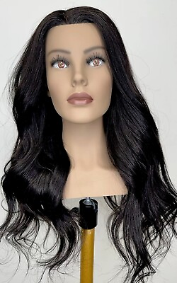 #ad Human Hair Mannequin Head 24inch Hair Like Pivot Point Omc Dark Skin Cosmetology