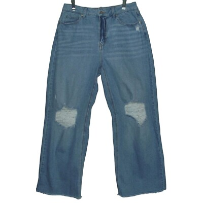 #ad Rewash Jeans Super High Rise Wide Leg 11 30 x29quot; Womens Frayed Hem deconstructed