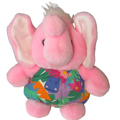 #ad Tb Trading Elephant Pink Safari Plush Vintage Stuffed Animal Stuffie