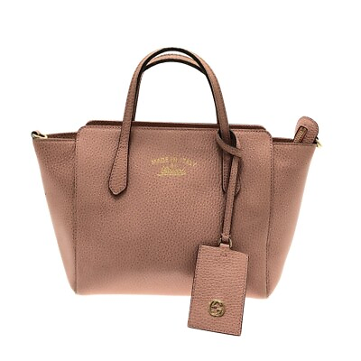 #ad Auth GUCCI Swing Mini 368827 Pink Leather Handbag